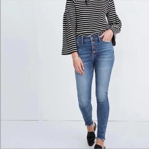 Madewell 10” High-Rise Button Front Skinny Jeans